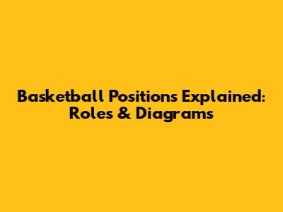 Basketball Positions Explained: Roles & Diagrams