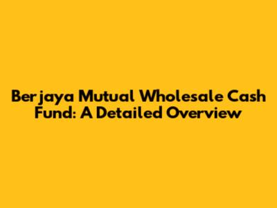 Berjaya Mutual Wholesale Cash Fund: A Detailed Overview