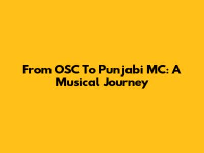From OSC To Punjabi MC: A Musical Journey