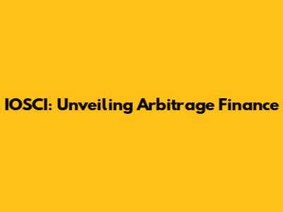 IOSCI: Unveiling Arbitrage Finance