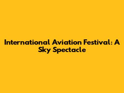 International Aviation Festival: A Sky Spectacle