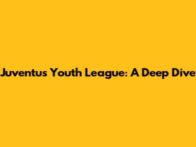 Juventus Youth League: A Deep Dive