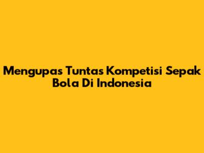 Mengupas Tuntas Kompetisi Sepak Bola Di Indonesia