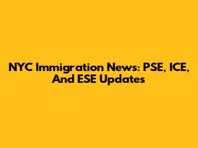 NYC Immigration News: PSE, ICE, And ESE Updates