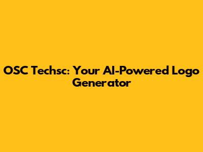 OSC Techsc: Your AI-Powered Logo Generator