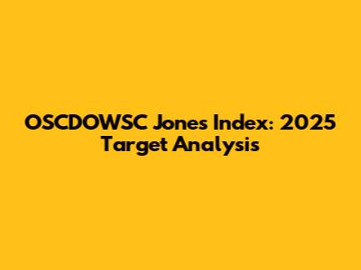 OSCDOWSC Jones Index: 2025 Target Analysis