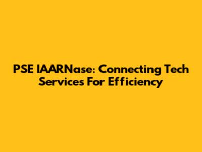 PSE IAARNase: Connecting Tech Services For Efficiency