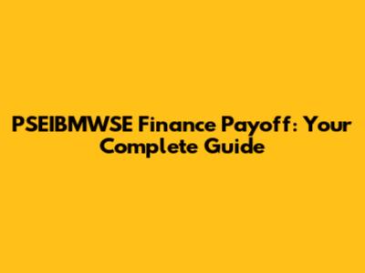 PSEIBMWSE Finance Payoff: Your Complete Guide