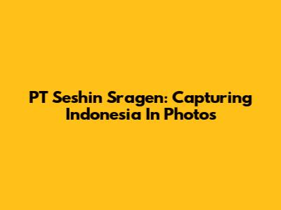 PT Seshin Sragen: Capturing Indonesia In Photos