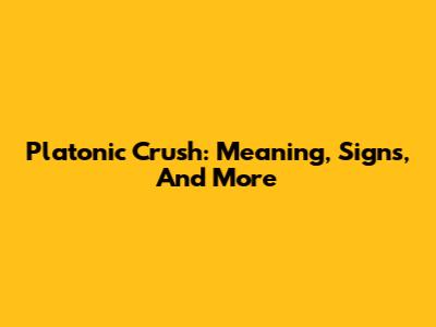 Platonic Crush: Meaning, Signs, And More