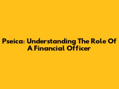 Pseica: Understanding The Role Of A Financial Officer