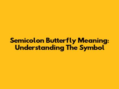 Semicolon Butterfly Meaning: Understanding The Symbol