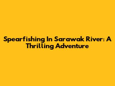 Spearfishing In Sarawak River: A Thrilling Adventure