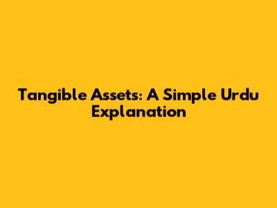 Tangible Assets: A Simple Urdu Explanation