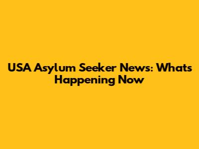 USA Asylum Seeker News: What's Happening Now